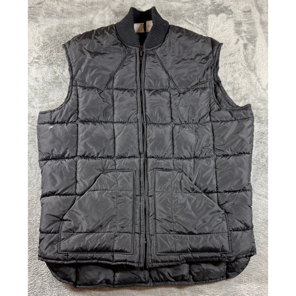 Vintage Western Walls Blizzard-Pruf Insulated Outerwear Puffer Vest M Tall Black